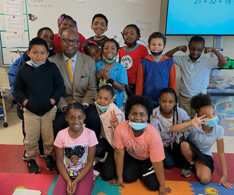 Commissioner Warren Mackey joins Read Across America at Orchard Knob Elementary School