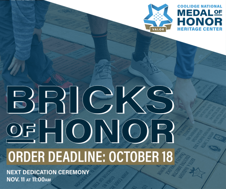 The next Bricks of Honor Dedication Ceremony at the National Medal of Honor Heritage Center is November 11, at 11 AM EST!
