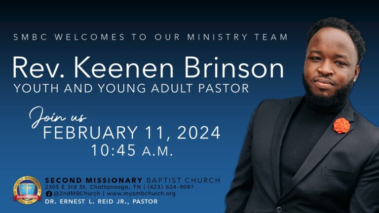 SMBC WELCOMES NEW YOUTH & YOUNGADULT PASTOR
