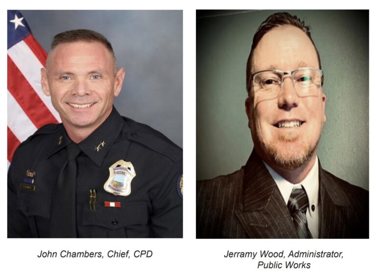 City Council Confirms John Chambers to Serve as Police Chief, Jerramy Wood to Serve as Public Works Administrator